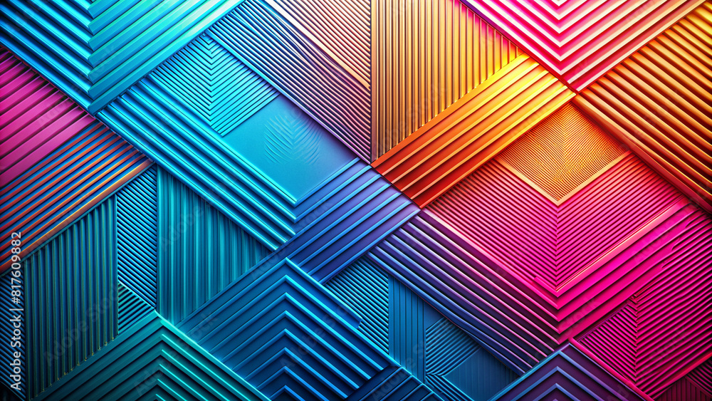 Vibrant Geometric Pattern with Triangles and Parallelograms - Three-Dimensional Optical Illusion in Spectrum Colors for Modern Digital Wallpaper, Graphic Design, or Creative Artistic Projects. Vibrant Geometric Pattern with Triangles and Parallelograms - Three-Dimensional Optical Illusion in Spectrum Colors for Modern Digital Wallpaper, Graphic Design, or Creative Artistic Projects.