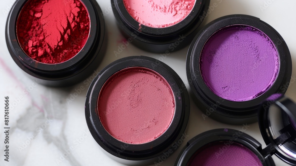 A symphony in powders, from passionate red to tranquil purple A symphony in powders, from passionate red to tranquil purple