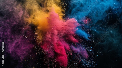 An abstract art of colored powders in motion © Nicky