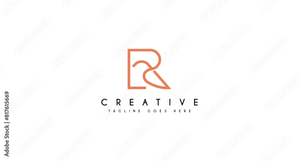 Letter R with Bird Logo design vector illustration. Letter R with Bird Logo design vector illustration.