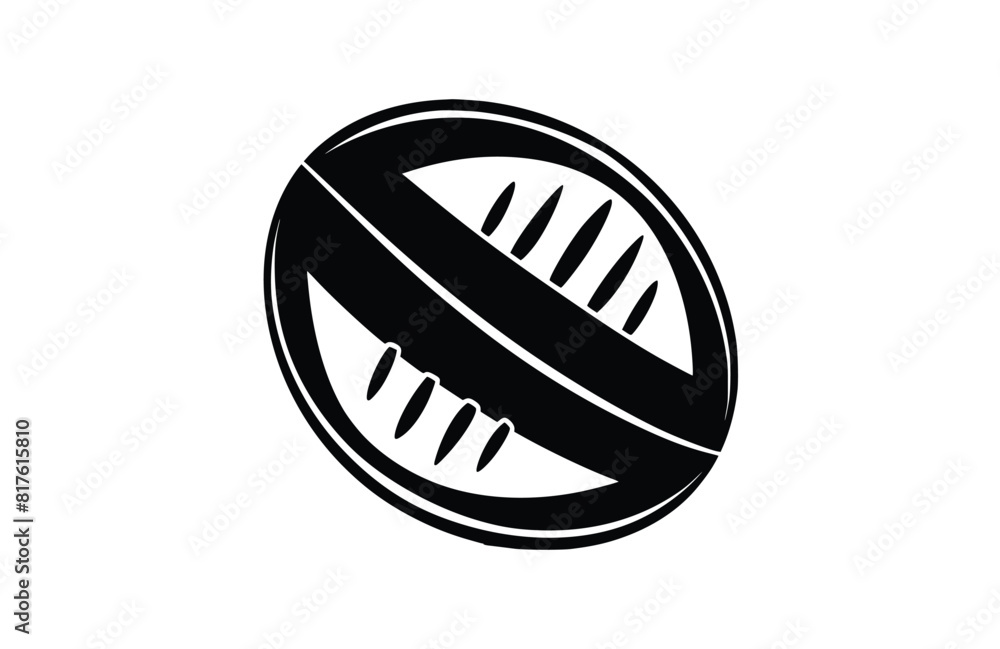 Flat Rugby ball icon symbol vector Illustration. Flat Rugby ball icon symbol vector Illustration.
