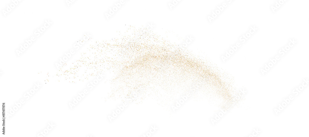 Shining gold dust. Small shiny dust particles fall chaotically on a transparent background. Christmas background. Powder scattering effect. Vector 10 EPS	
