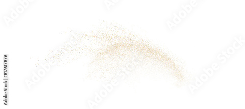 Shining gold dust. Small shiny dust particles fall chaotically on a transparent background. Christmas background. Powder scattering effect. Vector 10 EPS	
