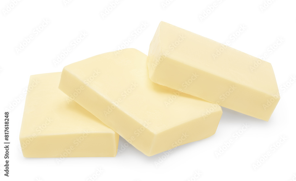 Pieces of butter isolated on white background. clipping path Pieces of butter isolated on white background. clipping path