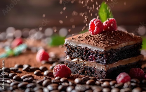 Decadent Chocolate Cake with Raspberries