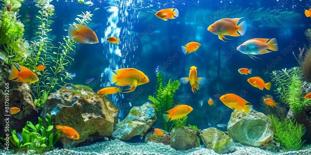 Vibrant Aquarium Teeming With Fish and Plants Vibrant Aquarium Teeming With Fish and Plants