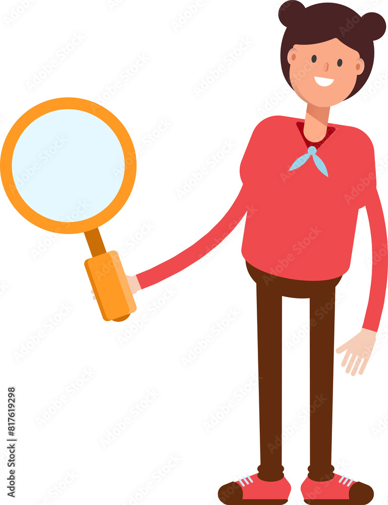 Cute Girl Character Holding Magnifier
Cute Girl Character Holding Magnifier