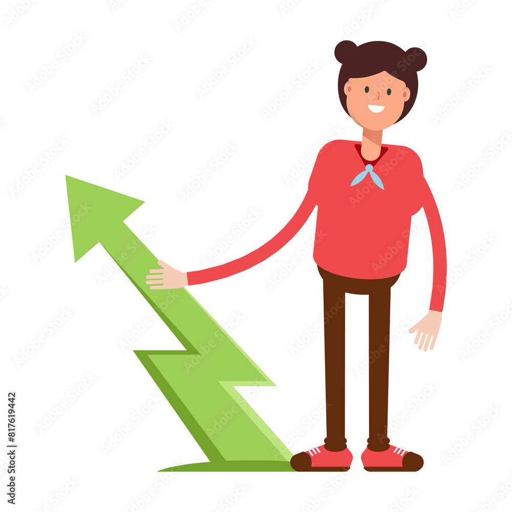 Cute Girl Character and Arrow Chart
Cute Girl Character and Arrow Chart