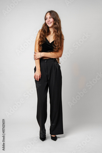 Woman in Black Top and Pants
