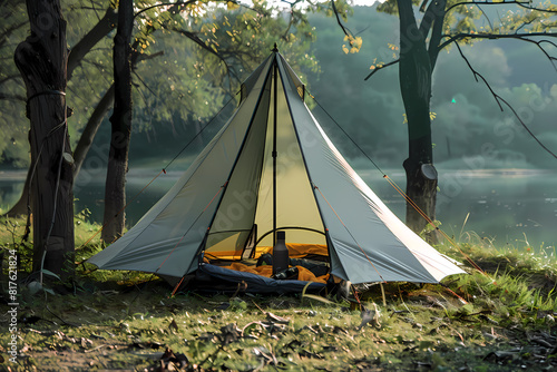 A tent for outdoor camping in nature