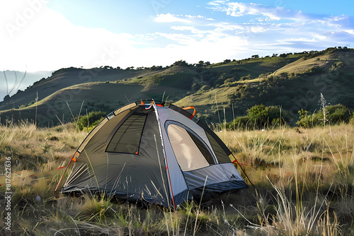 A tent for outdoor camping in nature