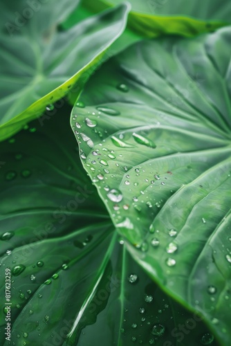 Close-up of water droplets on a green leaf