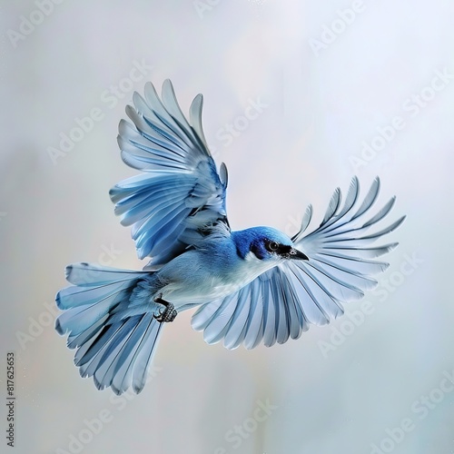 The crisp outline of a bird wing in flight