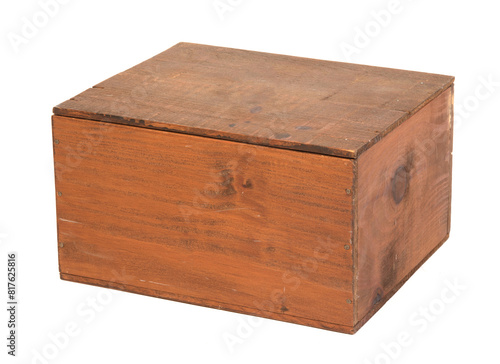 Cargo goods wood box isolated on white with clipping path