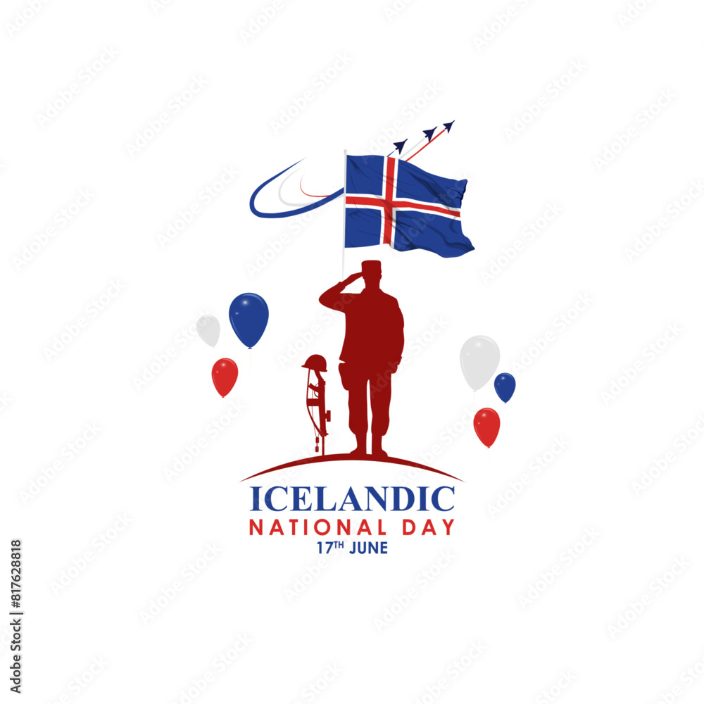 Vector illustration of Icelandic National Day 17 June social media feed template Vector illustration of Icelandic National Day 17 June social media feed template