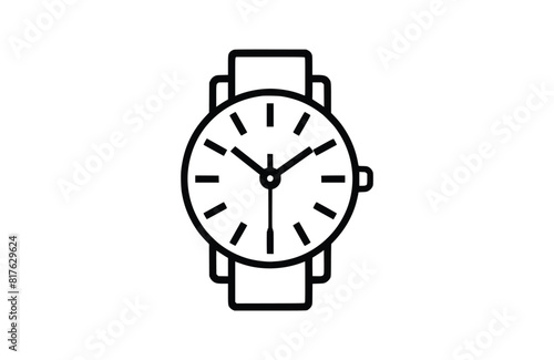 Flat watch icon symbol vector Illustration.