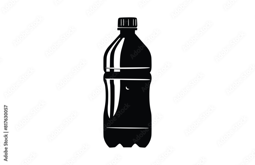 Water line bottle icon flat vector illustration. Water line bottle icon flat vector illustration.