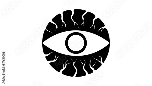 Glaucoma emblem, black isolated silhouette