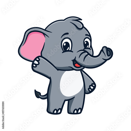 cute and kawaii elephant cartoon illustration design greets  