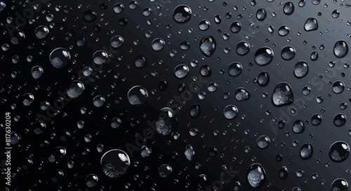 water droplets on a black background