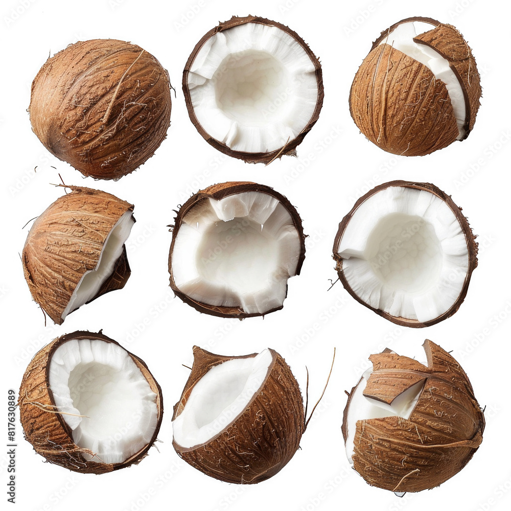 set of coconuts isolated set of coconuts isolated