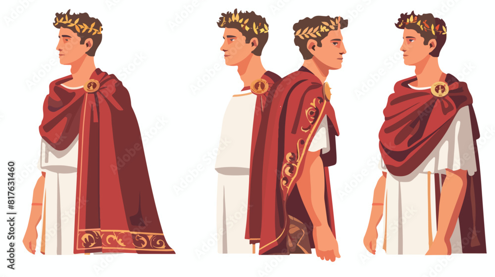 Roman emperor in laurel crown and cape. Gaius Julius
