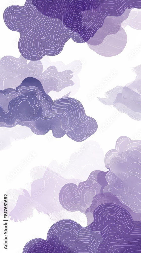 A cloudy sky with purple and white colors. The clouds are scattered throughout the sky, and the overall mood of the painting is calm and serene. The artist has used a variety of brush strokes A cloudy sky with purple and white colors. The clouds are scattered throughout the sky, and the overall mood of the painting is calm and serene. The artist has used a variety of brush strokes