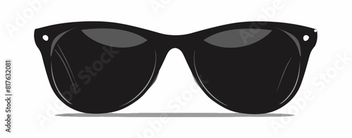 a pair of black sunglasses on a white background