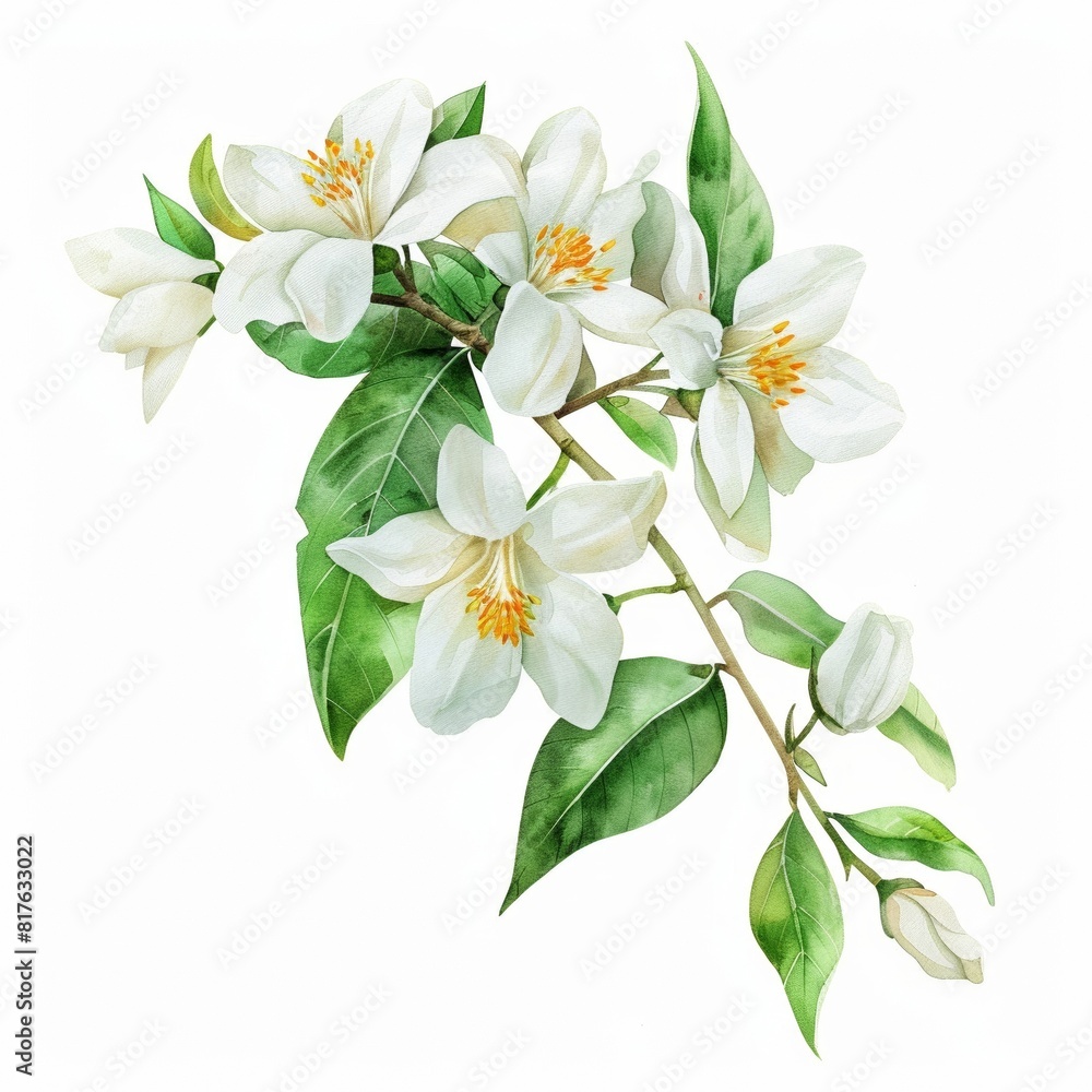 Watercolor Jasmine Clipart Watercolor Jasmine Clipart