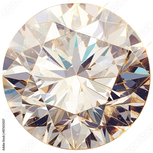 Diamond Icon - Cartoon Illustration on Transparent Background