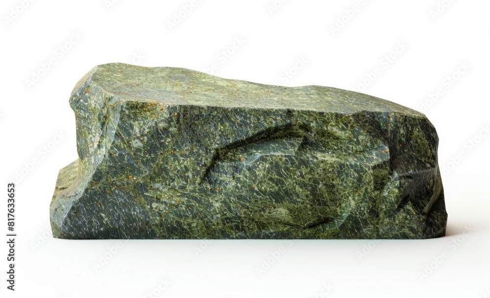 A simple flat polished green granit grave with headstone on white background A simple flat polished green granit grave with headstone on white background