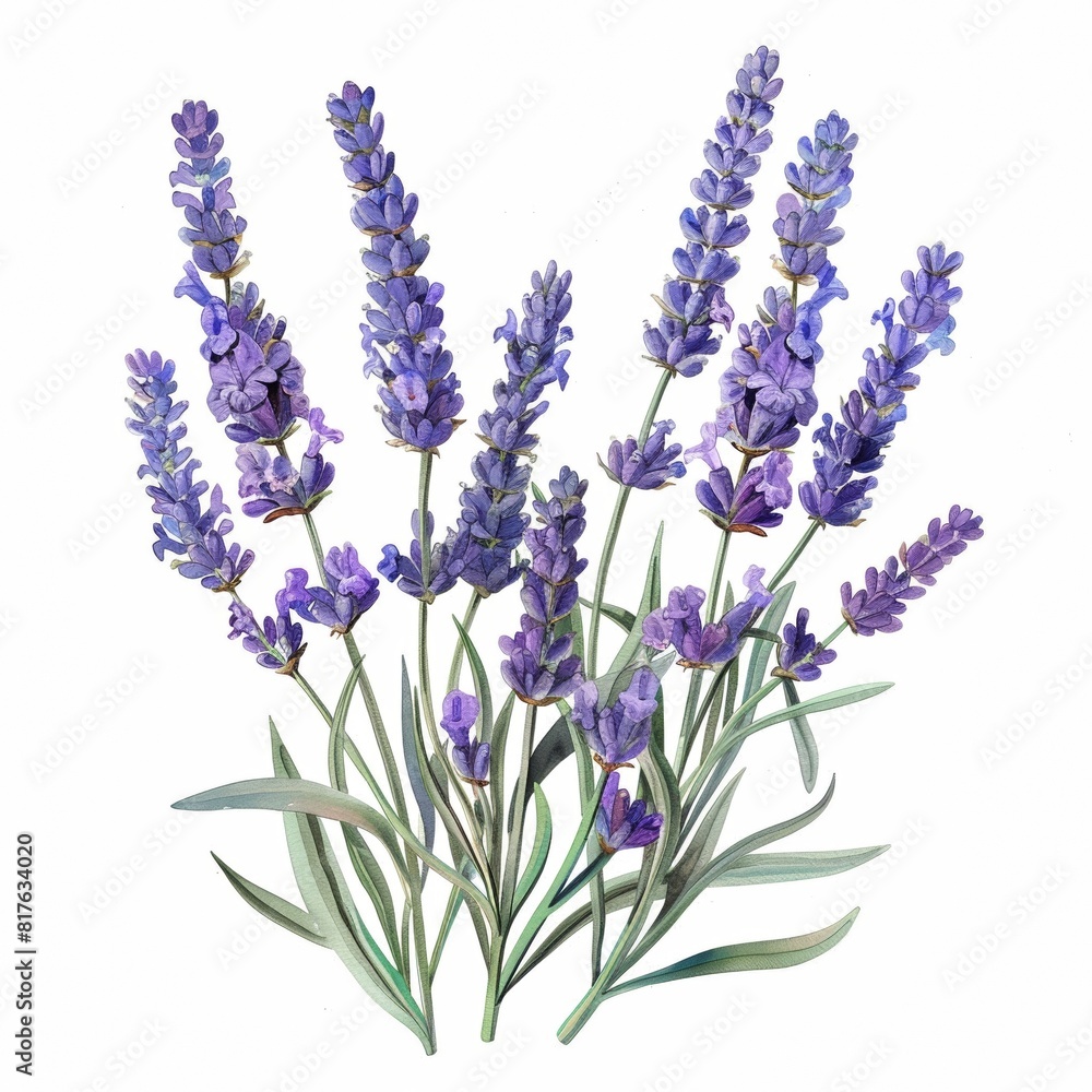 Naklejka premium Watercolor Lavender Clipart