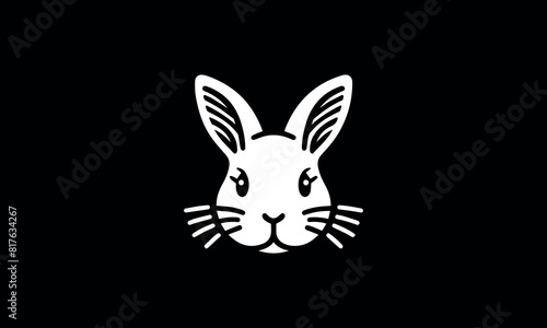 rabbit head isolated on black 