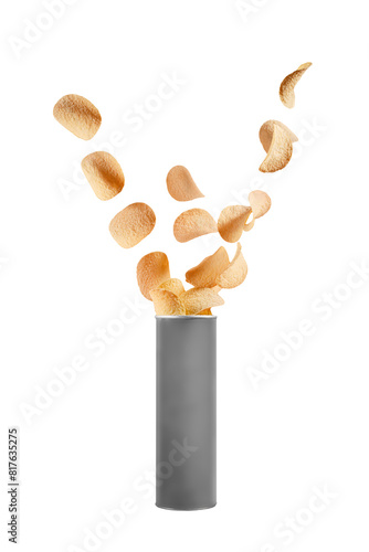A clean pack of chips on a transparent background