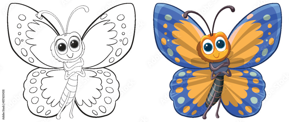 custom made wallpaper toronto digitalVector illustration of a colorful, cheerful butterfly