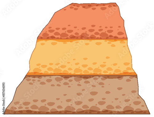 Vector illustration of stratified soil layers