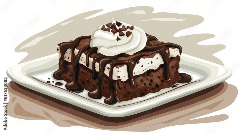 Decadent Brownie Delight: Indulgent Chocolate Chip Stuffed Treat with Whipped Cream Decadent Brownie Delight: Indulgent Chocolate Chip Stuffed Treat with Whipped Cream