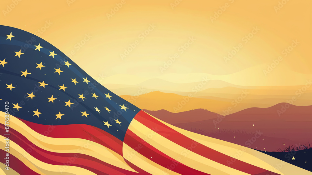 Obraz premium USA background in Cartoon Style