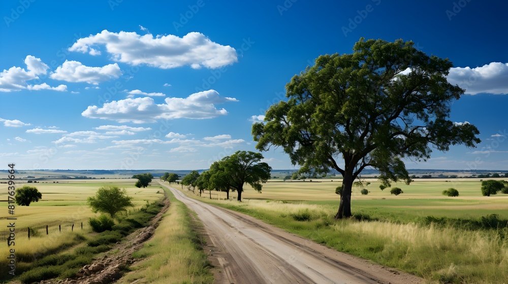 Aerial road in the countryside and clear blue sky Aerial road in the countryside and clear blue sky