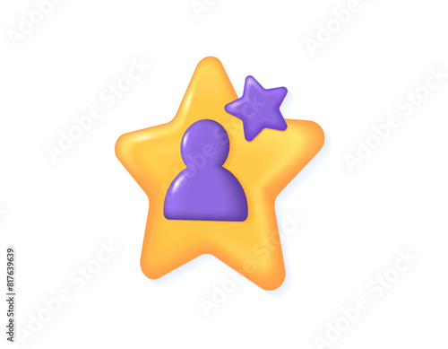 premium, priority and VIP member accounts. exclusive and special. illustration of account symbol with and stars. icon or symbol. minimalist 3d concept illustration. graphic elements