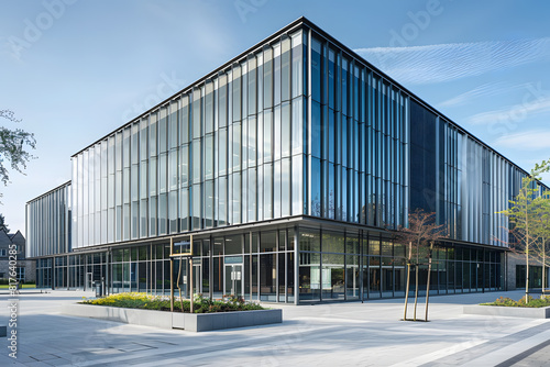 Modern office building exterior at daytime