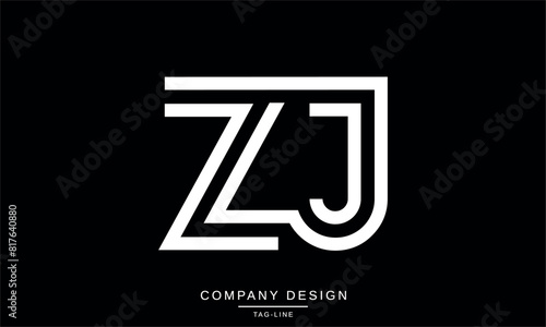 ZJ, JZ Abstract Letters Logo Monogram Design Font Vector Initials