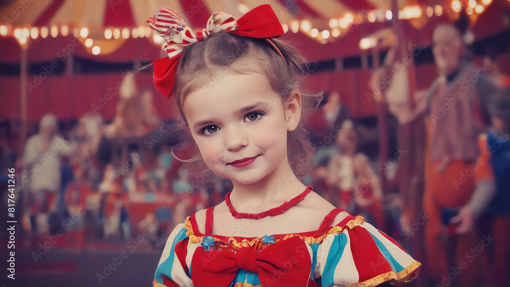 Fototapeta premium Cute girl in circus
