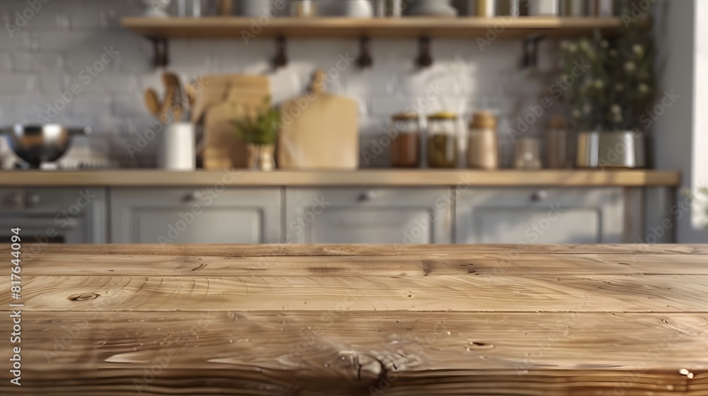 Wooden table mockup kitchen background in 3d without backoground Wooden table mockup kitchen background in 3d without backoground