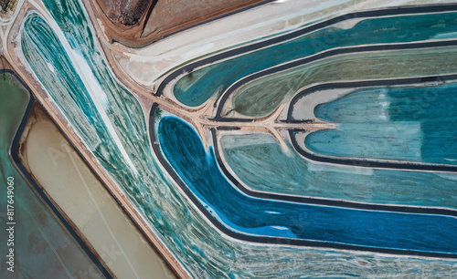 Colorful evaporation ponds at a potash refinery make an abstract