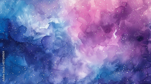 watercolor Colorful cosmic galaxy acid psychedelic abstract background  photo