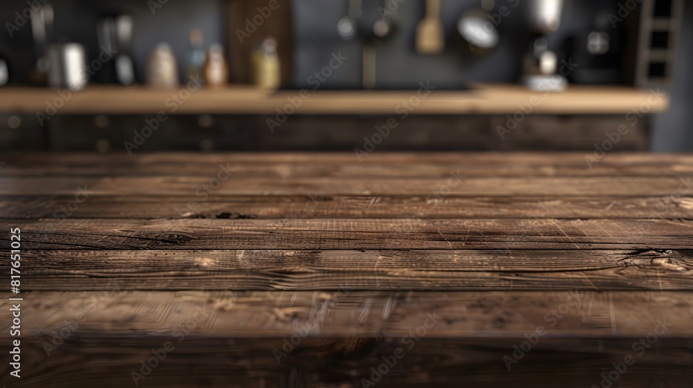 Wooden table mockup kitchen background in 3d without backoground Wooden table mockup kitchen background in 3d without backoground
