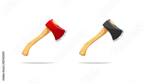 Wooden axe vector isolated on a white background.