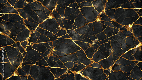 Golden Veins on Dark Marble  Luxurious and Sophisticated Pattern for Interior Design and Opulent Themes.