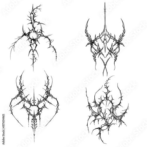 Cyber sigilism, neo tribal, gothic elements	

